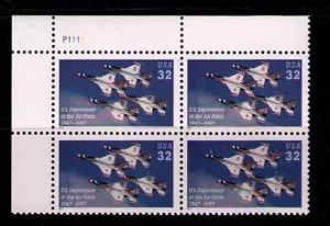 US USA Sc# 3167 MNH FVF PLATE # BLOCK Air Force Thunderbird Jet Squadron - Picture 1 of 1