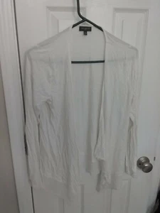 The Limited Women’s White Sheer Long Sleeve Cardigan Coverup Sz Sm Polyblend - Picture 1 of 7