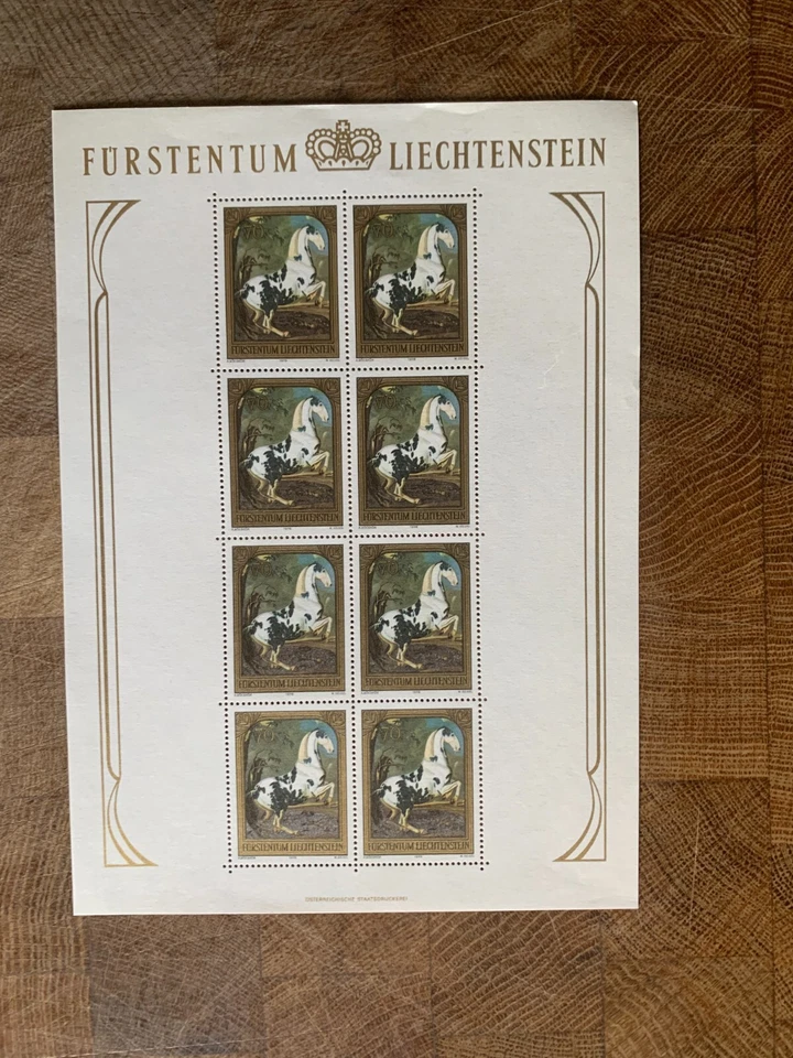 MINISHOJA LIECHTENSTEIN 1978 MNH CABALLO PÁLIDO POR HAMILTON & FAISTENBERGER Foto 1 de 1