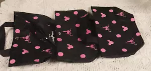 (3) Disney Parks Black / Pink Castles Mickey Minnie Purse Small Bag-(2) snap top - Picture 1 of 10