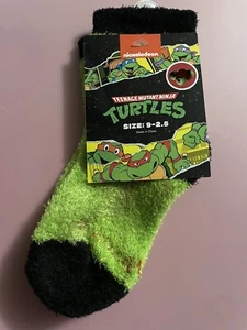 Teenage Mutant Ninja Turtles Child Fuzzy Socks~Size 9-2.5~Super Soft! - Picture 1 of 2