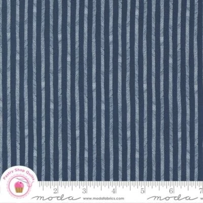 Moda STATESIDE 55617 23 Navy Blue Stripes SWEETWATER Quilt Fabric PATRIOTIC - Image 1 of 4