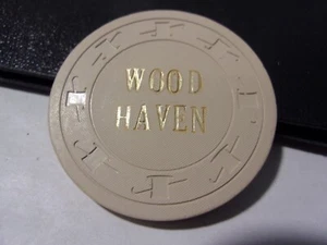 WOOD HAVEN CASINO (10¢) CARD ROOM gaming poker chip - Woodland, California - Picture 1 of 4
