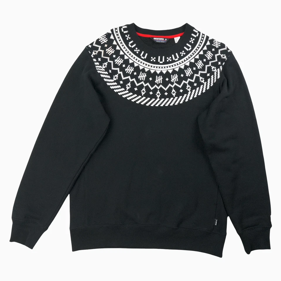 Undefeated Sweatshirt Men Medium Black Xmas Traverse Holiday Nordic Sweater - Image 1 of 4