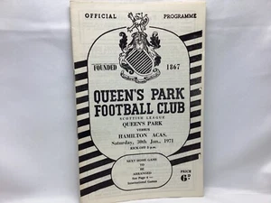 Queens Park v Hamilton Acas Liga Escocesa enero 1971 - Imagen 1 de 1