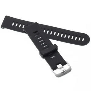 Armband für Garmin Forerunner 245 Music 245 geriffelt Silikon schwarz - Zdjęcie 1 z 2