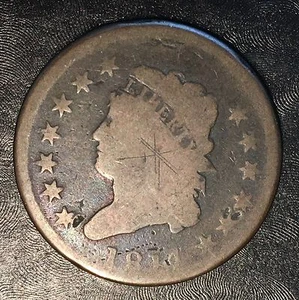 1814 Large Cent - High Quality Scans #F608 - Picture 1 of 2