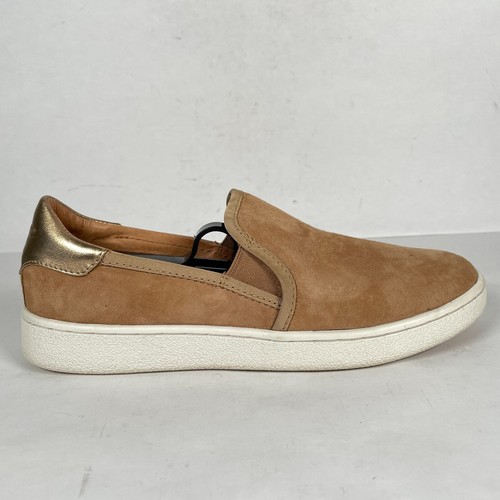 Mocassini UGG Cas da donna taglia 7 5 in castagno scamosciato scarpe casual slip on
