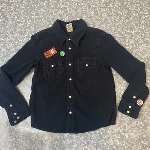 True Religion Boys Kids Long Sleeve Black Snap Closure Rare Size M - Picture 1 of 7