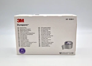 3M DURAPORE Silk-Pflaster 2,5cm x 9,1m (12 Stück) Tape Seide Gewebeband 1538-1 - Bild 1 von 1