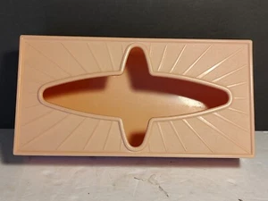 Caja de pañuelos retro vintage rosa mediados de siglo con forma de OVNI atómica - Imagen 1 de 9