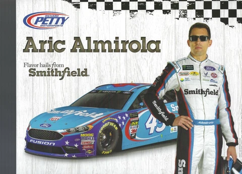 2017 ARIC ALMIROLA  SMITHFIELD #43 NASCAR SPRINT CUP POSTCARD RPM Cover