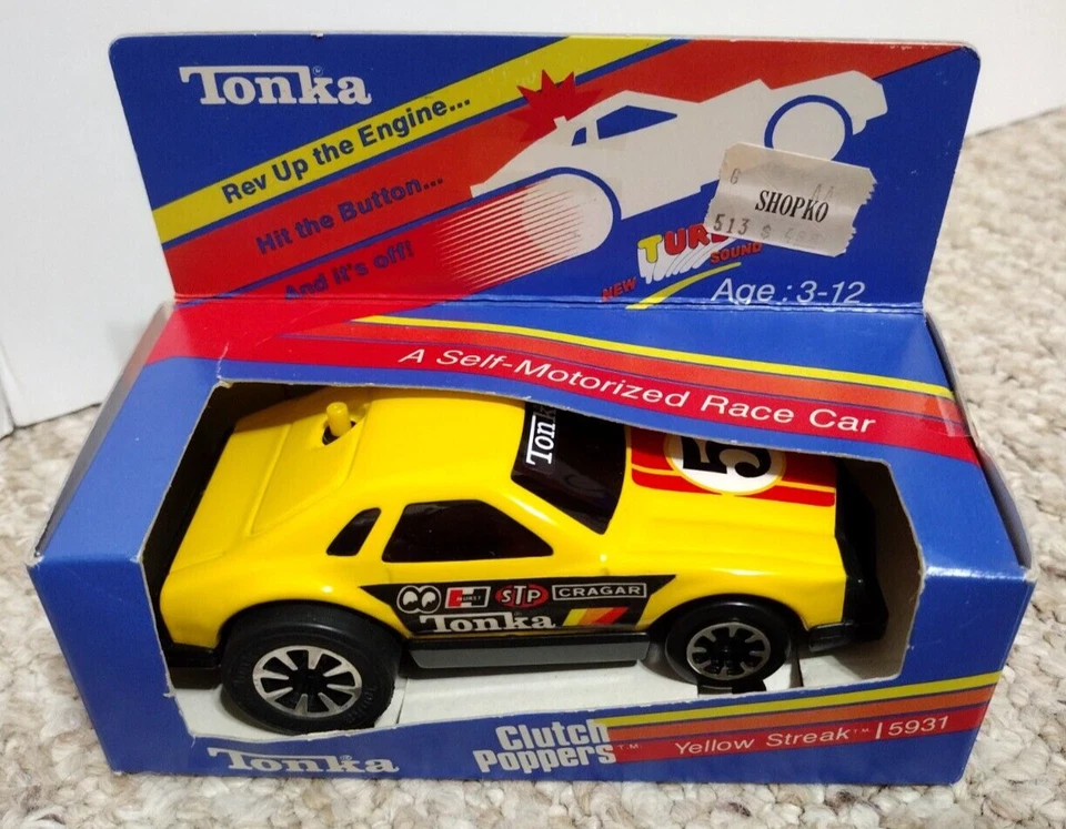 Vintage 1979 Tonka Clutch Poppers YELLOW STREAK #5531 Chevy Monza NEW & UNUSED! - Image 1 of 2