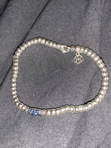 Vintage John Hardy 7” Silver Beaded Sapphire Bracelet
