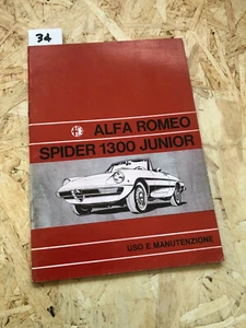 ALFA SPIDER JUNIOR 1300  - MANUALE USO MANUTENZIONE - ORIGINALE, NO PDF/COPIE - Picture 1 of 1