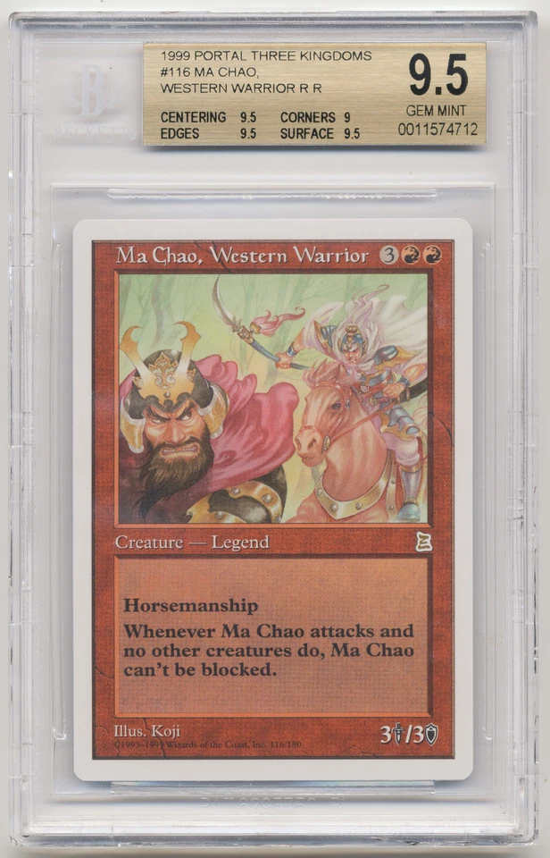 Graded Ma Chao, Western Warrior BGS 9.5 GEM MINT Portal Three Kingdoms P3K MTG! - Image 1 of 2