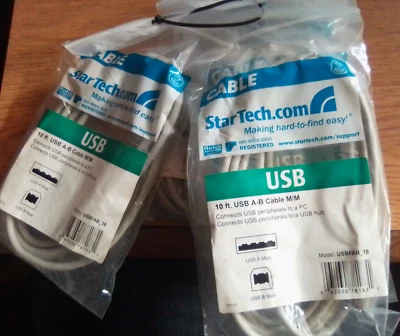 STartech.com USB Cable A-B M/M 10ft USBFAB10 - Image 1 of 2