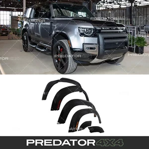 GLOSS BLACK WIDE BODY WHEEL ARCH KIT + LIGHTS FOR LAND ROVER DEFENDER 110 2020+ - Afbeelding 1 van 9