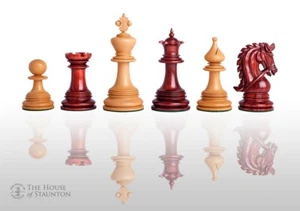 The Preston Luxury Chess Set - Pieces Only - 4.4" King - Blood Rosewood - Picture 1 of 12