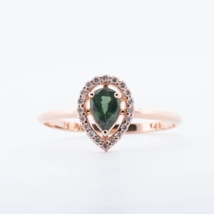 Ring mit 0,60 ct. Saphir und 20 Diamanten - AIG Zertifikat - 14K Weißgold - Bild 1 von 4