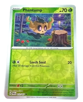 Phantump 12/167 Twilight Masquerade Reverse Holo Pokémon Card 2024 - Image 1 of 4