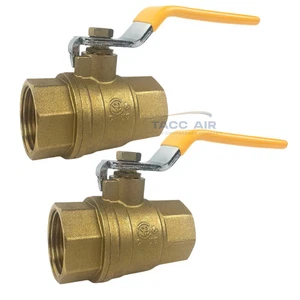 Válvula de bola de latón NPT de 2 piezas de 1" válvula de cierre de puerto completo aprobada por CSA 600 psi WOG - Imagen 1 de 5