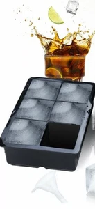 Ice Mold Maker Silicone Large Ice Cube Tray 1 Pair Set for Cocktails & Bourbon - Picture 1 of 3