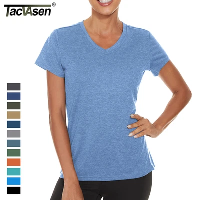 Mujeres Camisetas Deportivas Cuello en V Gimnasio Activo Entrenamiento Correr Secado Rápido Transpirable Prendas para el torso Foto 1 de 4