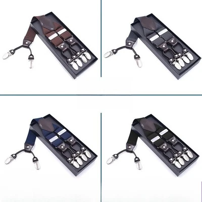Nuevo 6 Clips Tirantes Ajustables Elásticos en Forma de Y Para Hombre Tirantes Resistente En Caja Foto 1 de 3