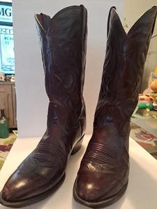 Vintage Dan Post Red Cherry Milwaukee Cowboy SPITZ ZULAUFEND STIEFEL HERREN 9 1/2 E SCHÖN! - Bild 1 von 6