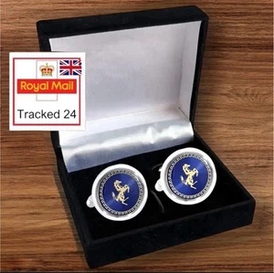 Premium Car Cufflinks Ferrari Theme In Cufflink Box Race Gift Wedding Family UK - Picture 1 of 7