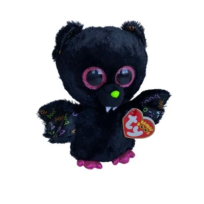 TY Beanie Boos - DART the Bat Glitter Eyes Regular 6" Black Plush Halloween - Image 1 of 3