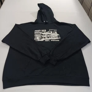 Hanes EcoSmart PONY BAR Herren schwarz Baumwollmischung Hoodie Grafik Sweatshirt Gr. XL - Bild 1 von 24