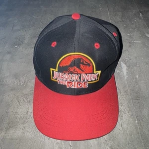 JURASSIC PARK The Ride Hat 1998 Black Snapback Cap Universal Studios Kids 90s - Picture 1 of 5