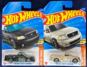2 Stück - Hot Wheels 2025 - '99 FORD F-150 SVT Lightning - 2 Farben Int'L Karten - Bild 1 von 1