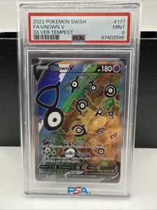 Pokémon Sword & Shield Silver Tempest 2022 #177 arte completo/sin dueño V PSA 9 - Imagen 1 de 2