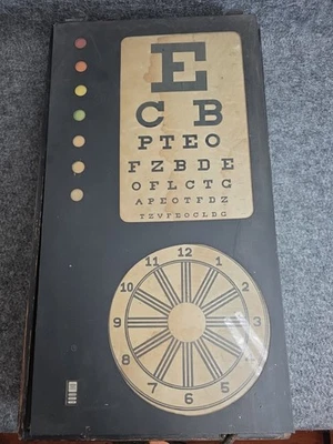 Dispositivo de optometría gráfico caja probador de visión examen ocular eléctrico verde década de 1920 áspero Foto 1 de 4