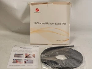 Protalwell Rubber U Channel Edging Trim Seal Flexible and Durable 20ft - Picture 1 of 8