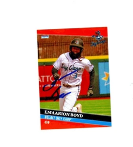 Emaarion Boyd 2025 Beloit Sky Carp signed autograph baseball card Batesville - Picture 1 of 2