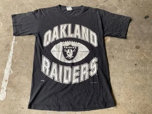 Vintage Los Angeles Raiders NFL Nutmeg Mills Single Stitch T-Shirt 90s Size L - Picture 1 of 5