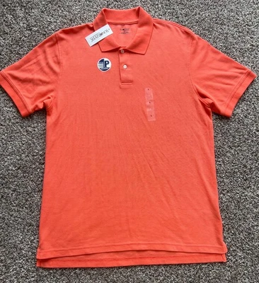NWT Sun River Clothing Co. Mens Polo Short Sleeve Shirts Turquoise and Salmon L - Image 1 of 4