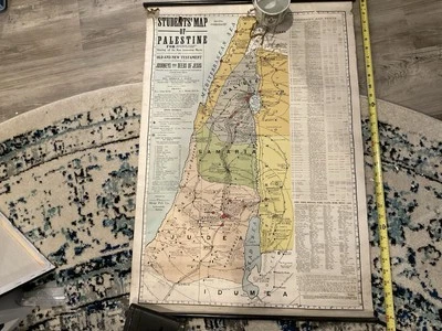 MAPA ORIGINAL ANTIGUO 1905 ROLL UP ESTUDIANTES DE PALESTINA Foto 1 de 4