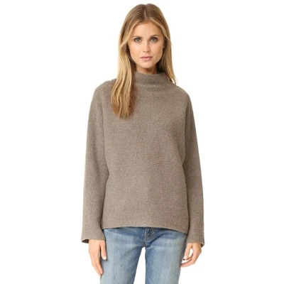 Suéter Vince Recortado Costilla Cuello Simulado Para Mujer Pequeño Lana Mezcla Cachemira Tostado Foto 1 de 4