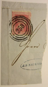 PRUSSIA, Scott: 6, RAGGED PERFS RIGHT, USED ON PIECE, Lot25, Cat $35 - Picture 1 of 1