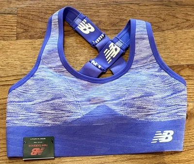 NEW Women's New Balance Lilac Purple Medium Support Padded Sports Bra S MSRP $35 - Image 1 of 4