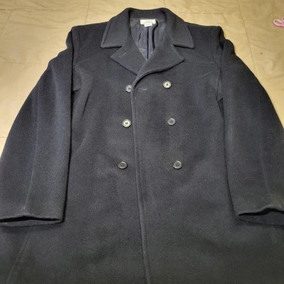 Шерстяное кашемировое мужское пико Brooks Brothers M черное двубортное 10% кашемир - Изображение 1 из 4