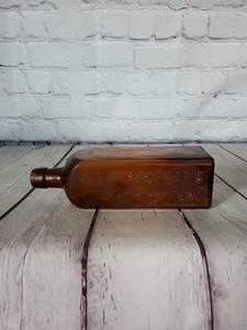 Antike 1880 1890 Dr. J Hostetters Magenbitter Bernstein Flasche - Bild 1 von 11