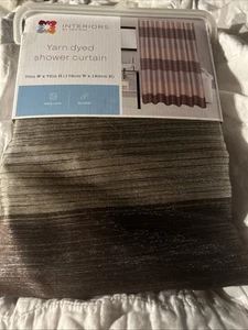 Interiors by Design Fabric Shower Curtain 70 x 72" Polyester Brown Tan Gold New - Picture 1 of 6