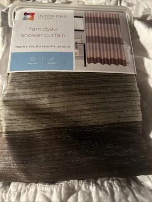 Interiors by Design Tela Cortina de Ducha 70 x 72" Poliéster Marrón Tostado Dorado Nuevo Foto 1 de 4