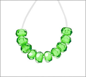 20 Cubic Zirconia Rondelle Beads 3mm Emerald Green #64489